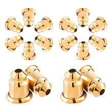 CREATCABIN 1 Box 8pairs Bullet Locking Earring Backs for Studs Secure Real 18K Gold Plated Ear Nuts Hypoallergenic Replacements Backings Safely for Pierced Earrings