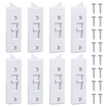 GORGECRAFT 4 Pairs Tilt Latch Replacement Window Parts and Hardware Locks Plastic Construction Snap-in 2 Hole Center Spacing Sliding Lock Replacement with 16Pcs Iron Screws for Home Windows