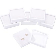 BENECREAT 6Pcs White Plastic Boxes with Sponge Inside Gift Boxes Clear Window Presentation for Jewelry Birthday（3.5"x3.5"x1"）