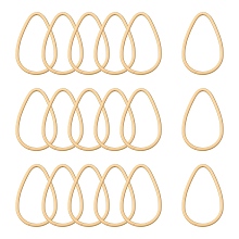 Honeyhandy Smooth Surface Alloy Linking Ring, teardrop, Matte Gold Color, 33.5x21x1.5mm