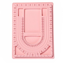 Honeyhandy Plastic Bead Design Boards for Necklace Design, Flocking, Rectangle, Pink, 24x33x1cm