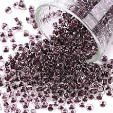 Honeyhandy 12/0 Glass Seed Beads, Transparent Inside Colours, Round Hole, Round, Coconut Brown, 12/0, 2~2.5x1.5~2mm, Hole: 0.8mm, about 3333pcs/50g