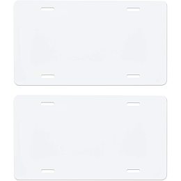 BENECREAT 5 Packs 6x12 Inch White Aluminum License Plate Blanks Film Covered Waterproof Automotive License Plate for Custom Design Work, 0.6mm Thick