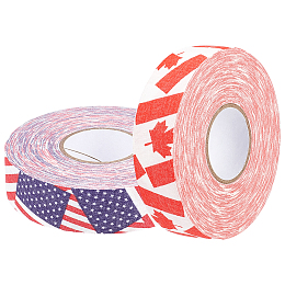 GORGECRAFT 2 Styles 27 Yards Hockey Stick Tape Camo Grip Tape Ice Hockey StickTape Badminton Handle Tape Self-Adhesive Tape for Hockey Squash Racket Bike Grip Handlebar(Flag Color)