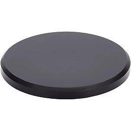 BENECREAT Acrylic Display Base 4x0.6 Inch, Acrylic Round Beveled Display Block, Black Solid Round Display Stand for Jewelry Crafts Display, Display Stand Base