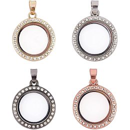 CHGCRAFT Flat Round Wedding Bouquet Charm Rhinestone Photo Charm Pendants Wedding Bouquet Charm Bridal Charm Bride Angel Charm Memorial Photo Charm Crystal Photo Pendant