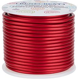 BENECREAT 9 Gauge Matte Jewelry Craft Wire 55 Feet Tarnish Resistant Aluminum Wire for Christmas Halloween Beading Sculpting Model Skeleton Making (Red, 3mm)