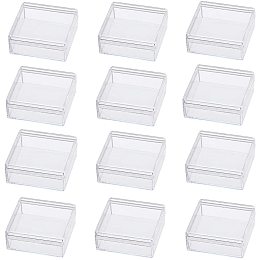 BENECREAT 15 Pack High Transparency 1.96x1.96x0.78 Plastic Storage Containers Mini Earplugs Storage Box for Bead, Pill and Small Jewelry Crafts