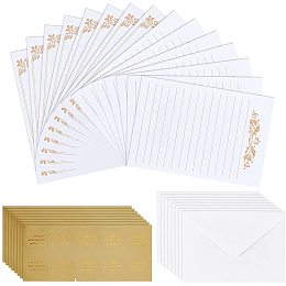 CRASPIRE 90pcs Paper and Envelopes Set 30pcs Retro Parchment Paper Letter Writing 30pcs Envelopes, 30pcs Self Adhesive Stickers for Wedding Invitations Letter Greeting Cards Party Christmas Birthday