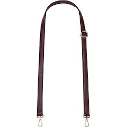 WADORN Leather Purse Strap, 54.5 Inch Adjustable Crossbody Shoulder Strap Replacement PU Leather Handbag Handle Strap with Swivel Clasp for Wallet Satchel 0.7inch Wide, Dark Brown