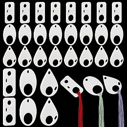 PandaHall Elite 30PCS Acrylic Floss Bobbins, 3 Style White Acrylic Thread Drops Embroidery Thread Organizers Cross Stitch Thread Bobbins for Craft DIY Sewing Storage