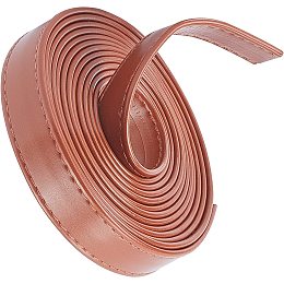 GORGECRAFT 118 Inches Double Sided Leather Strip Straps 0.8 inch Wide Flat Cord DIY Leather Strap String for Making Bag Strap Crafts Leather Belt Furniture Handles(Saddle Brown)