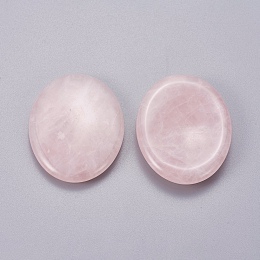 Honeyhandy Oval Shape Natural Rose Quartz Thumb Worry Stone, for Energy Healing, Meditation, Massage and Decoration, 45x35x6~7.5mm