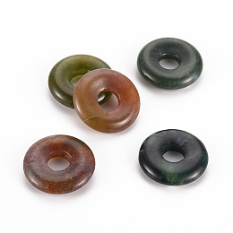 Honeyhandy Natural Indian Agate Pendants, Donut/Pi Disc, 18x4.5~5.5mm, Hole: 5.5mm