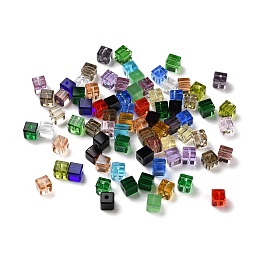 Honeyhandy Glass Imitation Austrian Crystal Beads, Faceted, Suqare, Mixed Color, 5.5x5.5x5.5mm, Hole: 1mm