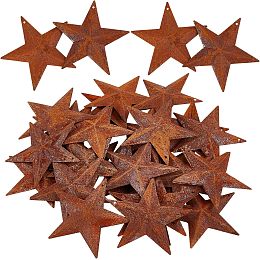 GORGECRAFT 30PCS 2.5" Vintage Metal Barn Star Rusty Antique Primitives Tin Steel Stars with Holes Original Rustic Iron Ornament Retro Accents for Patriotic 4th of July Crafts Home Farmhouse Holiday…