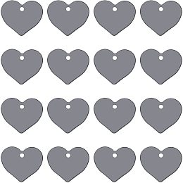 BENECREAT 30 Pack Heart Stamping Blank Tag Pendant Charms 16.5x19.5mm/0.65x0.75" with Storage Box for Bracelet Necklace Jewelry DIY Craft Making, Gunmetal