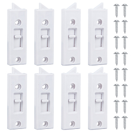 GORGECRAFT 4 Pairs Tilt Latch Replacement Window Parts and Hardware Locks Plastic Construction Snap-in 2 Hole Center Spacing Sliding Lock Replacement with 16Pcs Iron Screws for Home Windows