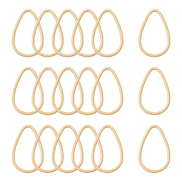 Honeyhandy Smooth Surface Alloy Linking Ring, teardrop, Matte Gold Color, 33.5x21x1.5mm