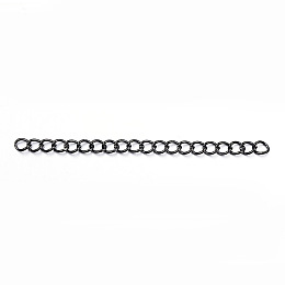 Honeyhandy 304 Stainless Steel Chain Extender, Curb Chains, Electrophoresis Black, 45~60, Link: 4x3x0.6mm