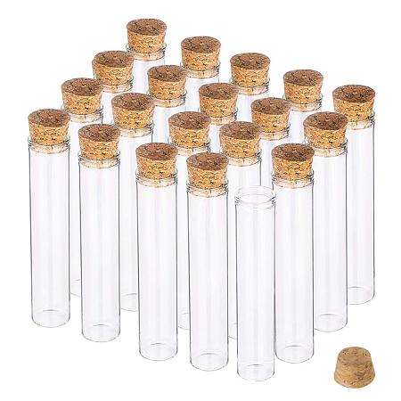 BENECREAT 20 Pack 30ml Glass Tubes Transparent Decoration Bottles with Cork Stoppers for Arts, Crafts and Other Small Projects