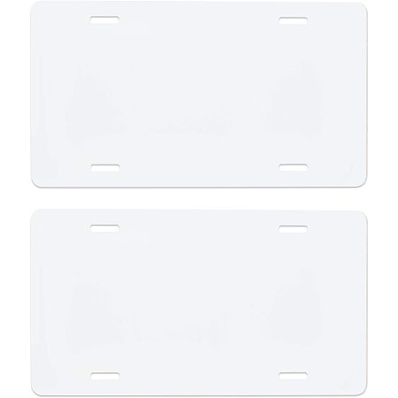 BENECREAT 5 Packs 6x12 Inch White Aluminum License Plate Blanks Film Covered Waterproof Automotive License Plate for Custom Design Work, 0.6mm Thick