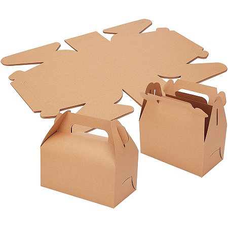 NBEADS 12 Pcs Paper Boxes, Food Packaging Boxes Camel Bakery Boxes with Handle for Bakery Wedding Birthday Party Favors Decoration, 9x16.5x15cm