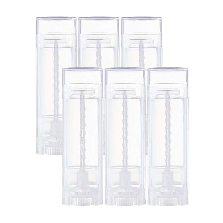 BENECREAT 50PCS 5ml Plastic Empty Clear Oval Lip Balm Tubes Deodorant Containers Twist-up Containers for Lipsticks, Chopsticks and Homemade Solid Perfume
