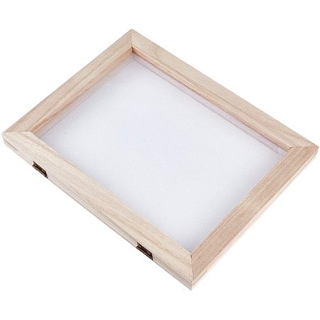 SUPERFINDINGS Wooden Paper Making Papermaking Mould Frame Screen Large Tools for Handcraft DIY Paper Craft 9.84x7.48x0.83 inch
