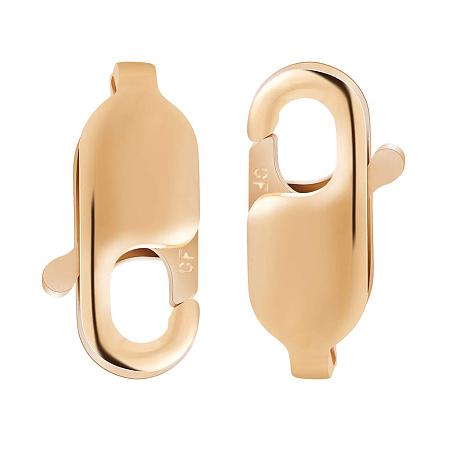 BENECREAT 4 PCS 14K Gold Filled Lobster Claw Clasps Jewelry Fastener Hook Necklace Fasteners for DIY Crafting Jewellery Making（10mm x 5mm x 2.4mm）