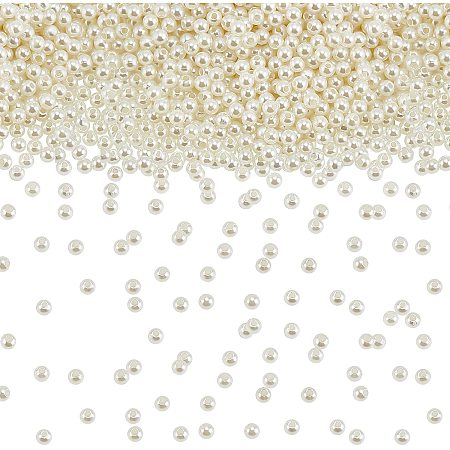 arricraft About 4000 Pcs Round Pearl Beads, 4mm Acrylic Pearl Beads Imitation Pearl Loose Beads for Jewelry Making, Crafts, Decoration and Vase Filler