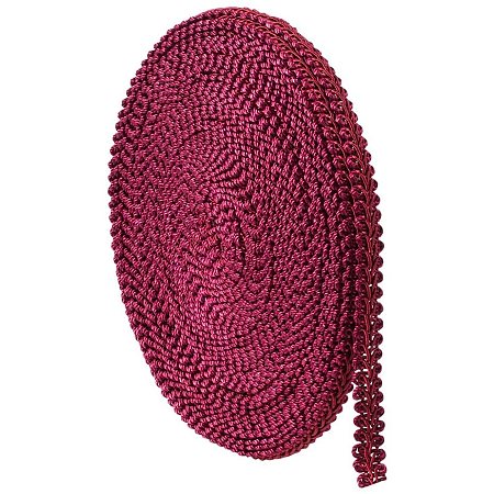 PandaHall Elite 14M(15 Yards) 13mm Polyester Woven Gimp Braid Trim for Costume DIY Crafts Sewing Jewelry Making, Dark Red