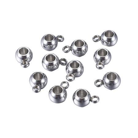 ARRICRAFT 100 Pcs Stainless Steel Oval Bail Beads Hanger Links Connector for European Spacer Charms Jewelry Making DIY Findings 3mm Hole