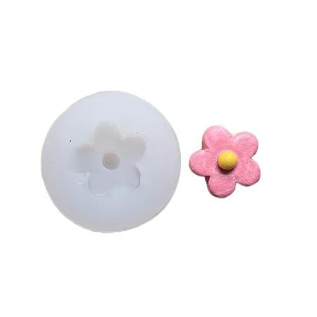 Honeyhandy Silicone Molds, Resin Casting Molds, For UV Resin, Epoxy Resin Jewelry Making, Flower, White, 33x10mm, Inner Diameter: 18x16mm