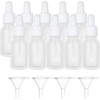 BENECREAT 12 Pack 15ml Frosted Dropper Bottle Frosted Essential Oils Bottle with White Rubber Cap, 4PCS Hoppers for Essential Oils Aromatherapy Blends
