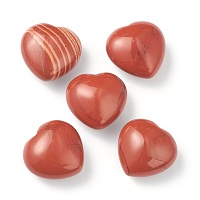 Honeyhandy Natural Red Jasper Beads, No Hole/Undrilled, Heart, 24.5~25.5x25~26x13.5~15mm