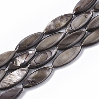 ARRICRAFT Freshwater Shell Beads Strands, Dyed, Horse Eye, Coffee, 20~21.5x7~8x3.5~4.5mm, Hole: 1mm, about 19pcs/Strand, 15.24 inches~15.55 inches