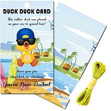 CREATCABIN 50Pcs You've Been Ducked Cards Duck Tags Duck Duck Ducking Game Card DIY Blue Duck Card with Hole and Twine for Jeeps Car Decor 3.5 x 2 Inch-You've Been Ducked（Hawaii