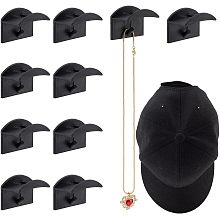 Adhesive Resin Hook Hangers, Wall Mounted Hooks, for Hat, Bag, Black, 38x48x33mm