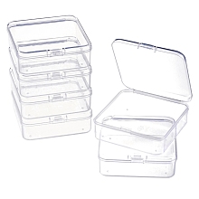 Honeyhandy Square Plastic Bead Storage Containers, Clear, 7.4x7.3x2.5cm