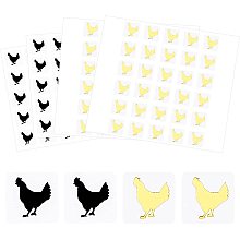 OLYCRAFT 2400pcs Wedding Meal Stickers 0.4" Chicken Pattern Meal Choice Stickers for Wedding Place Card Stickers Menu Choices Kitchen Meal Indicator Stickers - Gold & Black