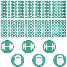 OLYCRAFT 50 Sheets Sport Day Planner Stickers Round Dots Dumbbell Pattern Planner Calendar Stickers Green Calendar Kettlebell Pattern Planner Stickers Reminder Labels for Calendar Scrapbooking -2Style