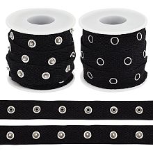 OLYCRAFT 5 Yards Sewing Snap Button Tape Trim 21mm Wide Metal Snap Tape Black Press Button Tape Polyester Button Tape Sewing Fastener Press Stud Ribbon Trim for Sewing Crafts Clothing Accessories