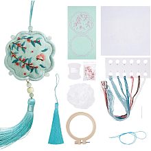 WADORN DIY Scented Bag Embroidery Kit, Embroidery Handmade DIY Kit Peaceful Talisman Bead Embroidery Materials Bag Charm Car Hanging Embroidery Kits DIY Handcrafted Gifts, Red Bean Pattern