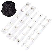 BENECREAT Iron Corset Busk, Hook & Eye Closure for Corset, Bustier, Waist Trainer, White, 240x12x6mm and 240x25.5x2mm, 2pcs/set