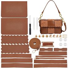 WADORN DIY Purse Making Kits, PU Leather Crochet Handbag Making Kits DIY Made Crossbody Bag Material Making Set Shouler Bag Stitch Kits Making Supplies, Camel