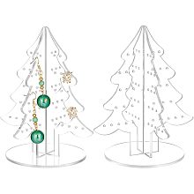 PandaHall Elite 120 Holes Earring Organizer Acrylic Earring Holder Christmas Tree Earring Display Stands Tabletop Jewelry Organizer Stand Stud Earring Stand for Selling Retail Show Personal 2 Sets