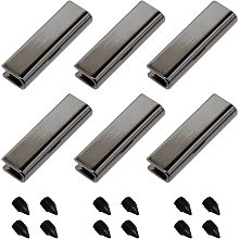 GORGECRAFT 6 Sets Belt Tip with Screw Belt Buckle End Tip 1 Inch Webbing Tip Strap End Caps for Webbing Belt Belt Clip Repair Belt Ending DIY Sewing Craft(Black)