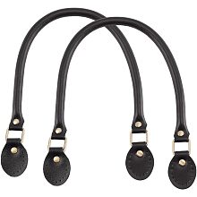 PandaHall Elite 2Pcs Black Leather Bag Straps 50cm(20 Inch) Sew on Purse Straps Bag Strap Replacement for Handbag Purse Handle Wallet Briefcase DIY Handbag Making Underarm Bag