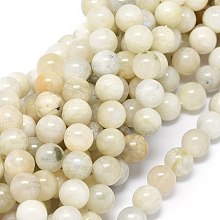 Honeyhandy Natural Rainbow Moonstone Beads Strands, Round, 10~10.5mm, Hole: 1mm, about 39pcs/strand, 15.55 inch(39.5cm)